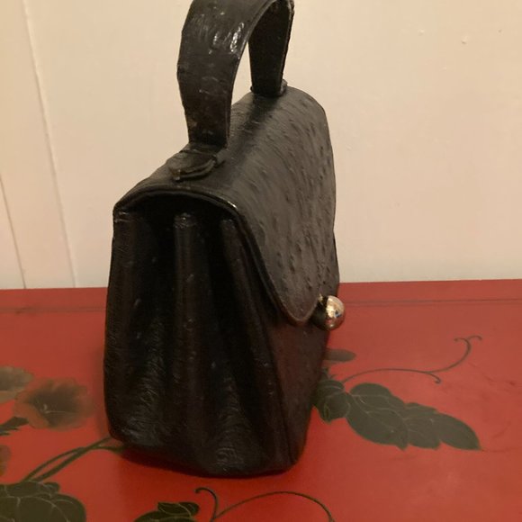 Bienen Davis Vintage black handle ostrich leather bag - Picture 2 of 8